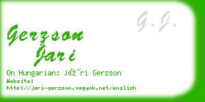 gerzson jari business card